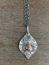 Load image into Gallery viewer, Carnelian and moon charm necklace