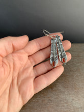 Load image into Gallery viewer, Hessonite garnet stamped earrings
