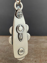 Load image into Gallery viewer, Peruvian Opal with Larimar and Amazonite Moon Pendant