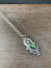 Load image into Gallery viewer, Owl pendant #11 - Serpentine and Citrine