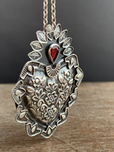 Load image into Gallery viewer, Garnet Sacred Heart pendant 2