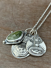 Load image into Gallery viewer, Green Sapphire, Bear, Bee, and Bird charms