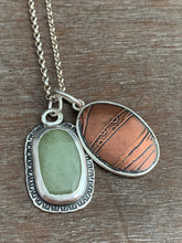 Load image into Gallery viewer, Sapphire charm collection with Etched Copper Pendant