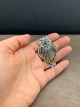 Load image into Gallery viewer, Picasso marble and serpentine Sacred Heart pendant