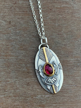 Load image into Gallery viewer, Tourmaline charm set in 22k gold with 18k gold accents