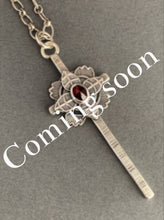 Load image into Gallery viewer, Large faceted garnet cross