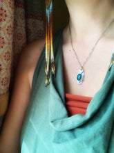 Load image into Gallery viewer, Mossy kyanite set in 22k gold