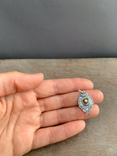 Load image into Gallery viewer, Sterling silver bee and honeycomb pendant