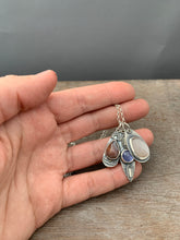 Load image into Gallery viewer, Botswana Agate, Peach moonstone, and Tanzanite Charms