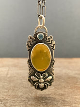 Load image into Gallery viewer, Small honey opal bee pendant