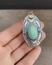 Load image into Gallery viewer, Variscite Owl Pendant