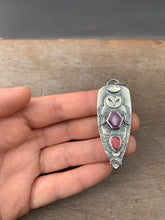 Load image into Gallery viewer, Ruby and Garnet Owl Pendant