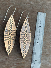 Load image into Gallery viewer, Stamped bronze earrings