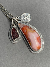 Load image into Gallery viewer, Agate and garnet crystal charm necklace