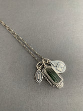 Load image into Gallery viewer, Green tourmaline crystal charm necklace