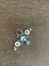 Load image into Gallery viewer, Small topaz stamped bird pendant