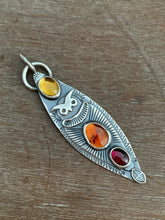 Load image into Gallery viewer, Garnet and Topaz Owl Pendant