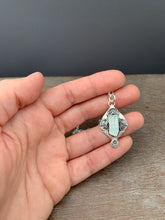 Load image into Gallery viewer, Aquamarine “ice” crystal charm pendant