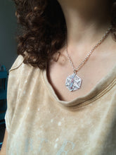 Load image into Gallery viewer, Candy Cane Hexagonal Snowflake Pendant #3