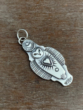 Load image into Gallery viewer, Sterling silver Owl heart pendant