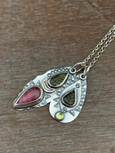 Load image into Gallery viewer, Tourmaline and Peridot Leaf Charm Set