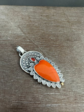 Load image into Gallery viewer, Orange rosarita Sacred Heart pendant