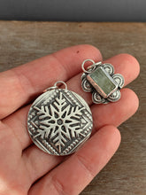 Load image into Gallery viewer, Snowflake and aquamarine Charm set