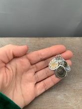 Load image into Gallery viewer, Ammonite fossil, and Tourmaline Charms