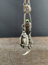 Load image into Gallery viewer, Cast owl talon and crystal pendant