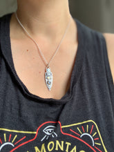 Load image into Gallery viewer, Owl pendant #20 - Labradorite and Rainbow Moonstone