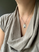 Load image into Gallery viewer, Sterling silver bee and moon pendant