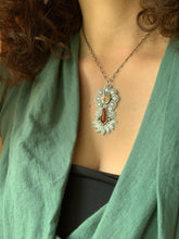 Load image into Gallery viewer, Rutilated quartz and orange kyanite pendant