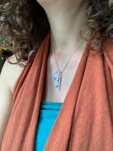 Load image into Gallery viewer, Moonstone plant pun “you grow girl” charm necklace set