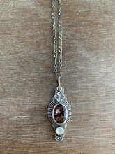 Load image into Gallery viewer, Cacoxenite and moonstone charm