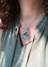 Load image into Gallery viewer, Moth Pendant with Sparkly Triangular Carved topaz.