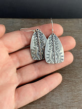 Load image into Gallery viewer, Small Stamped silver earrings