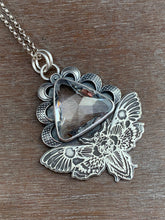Load image into Gallery viewer, Moth pendant with vintage Swarovski Crystal prism