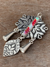 Load image into Gallery viewer, Large Jingly Candy Cane Snowflake Pendant