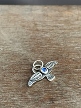 Load image into Gallery viewer, Small kyanite stamped bird pendant