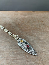 Load image into Gallery viewer, Owl pendant #16 - Garnet and Citrine