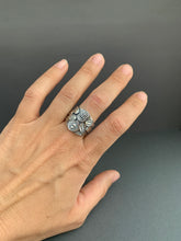 Load image into Gallery viewer, Medium Size 7.5 moon and feathers shield ring