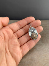 Load image into Gallery viewer, Sterling silver and bronze drop eye pendant