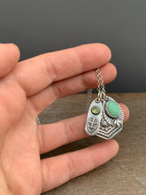 Load image into Gallery viewer, “I dig it” Turquoise and Tourmaline Plant Pun Charm Set