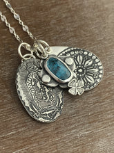 Load image into Gallery viewer, Our Lady of Guadalupe and teal kyanite charm set