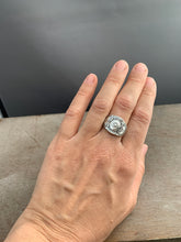 Load image into Gallery viewer, Medium size 8 swirl symbol shield ring