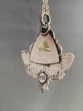 Load image into Gallery viewer, Moth Pendant with Sparkly Triangular Scapolite.