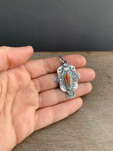 Load image into Gallery viewer, Owl pendant #2 - Orange kyanite