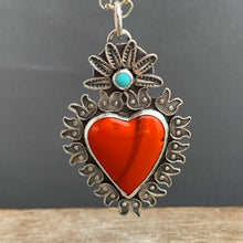 Load image into Gallery viewer, Roserita sacred heart pendant