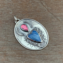 Load image into Gallery viewer, Leland blue and garnet Sacred Heart Pendant