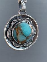 Load image into Gallery viewer, Amazonite in bronze double sided medallion